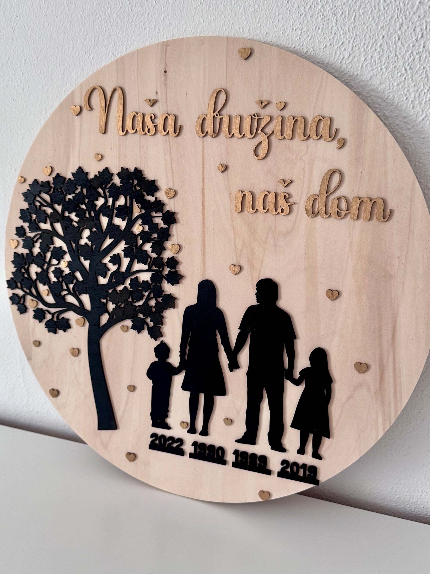 Stenska dekoracija "Naša družina, naš dom"