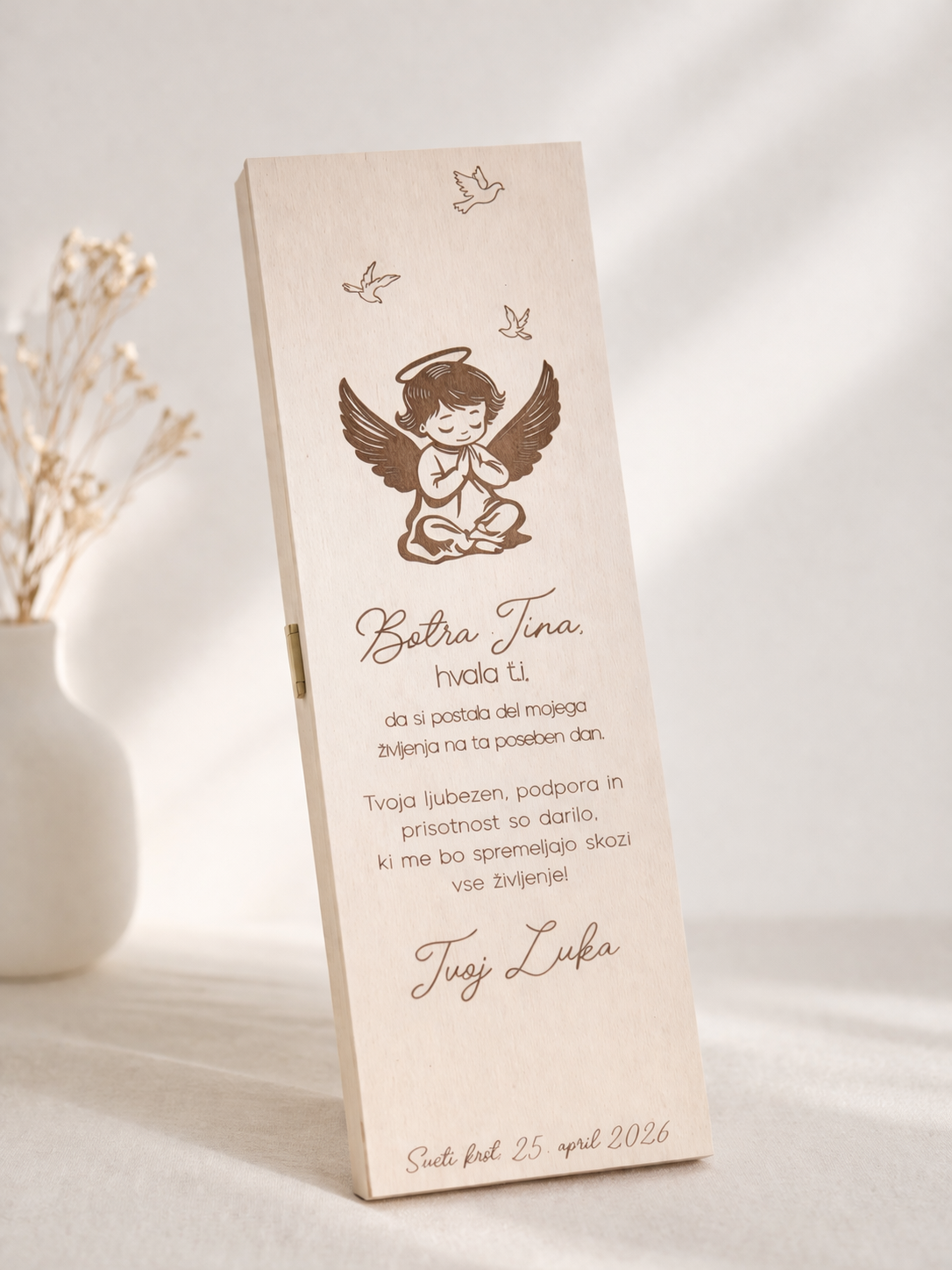 Zahvala - personalizirana lesena škatla za vino