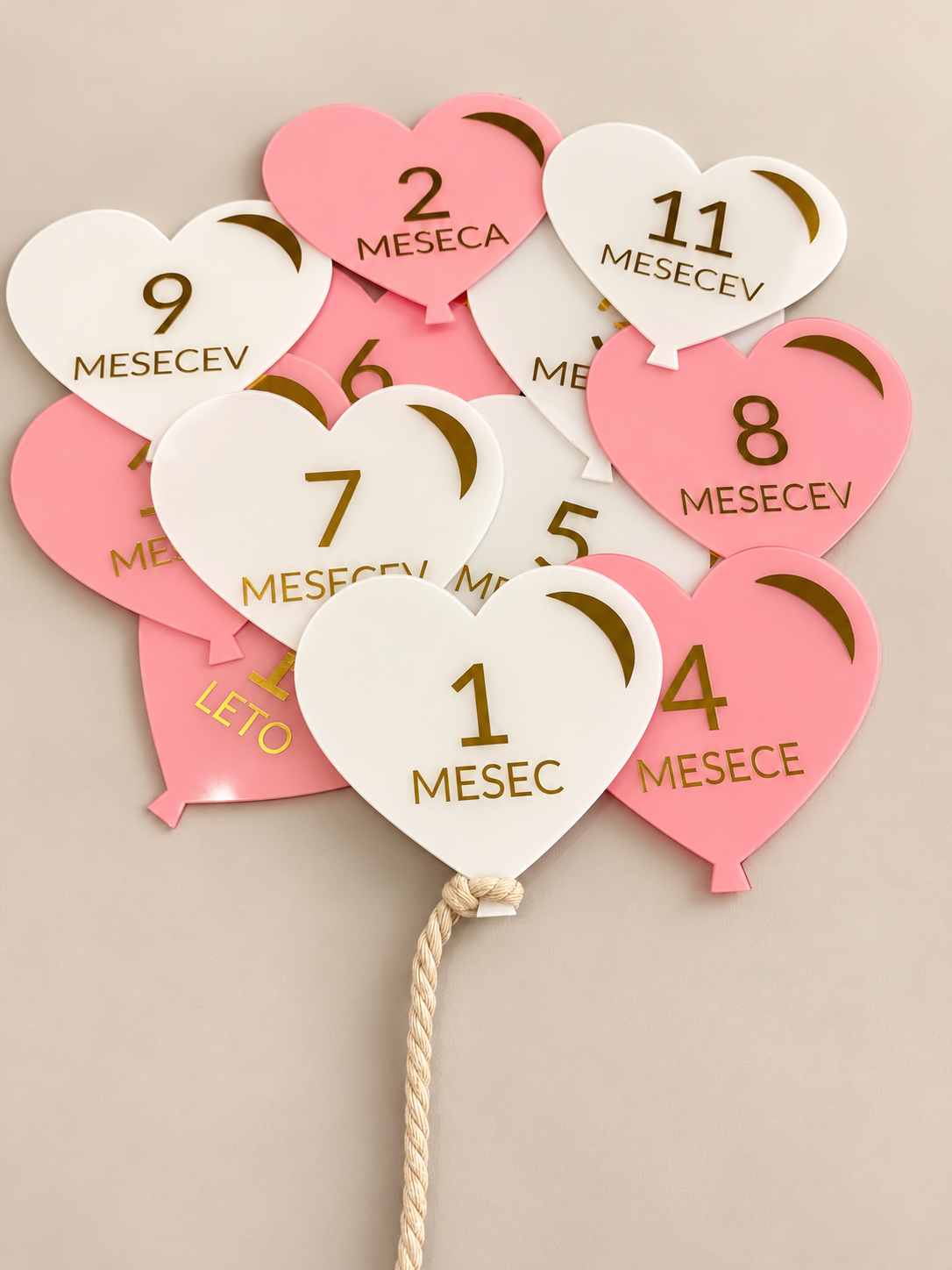 Mesečni mejniki - srčki