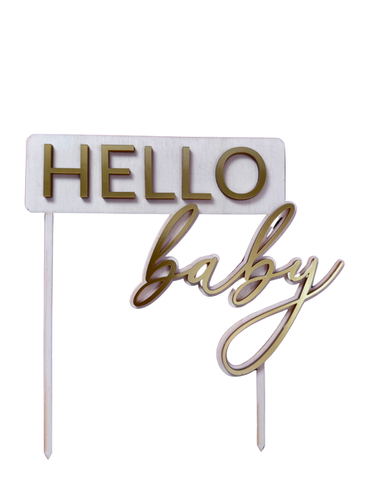 Cake topper “Hello baby”