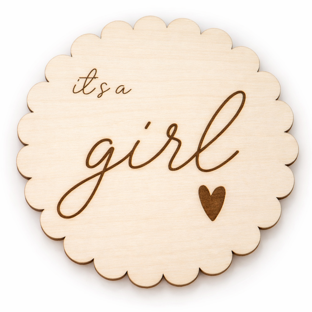 Lesena ploščica “It’s a girl”